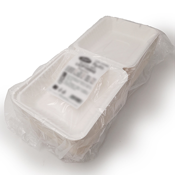 30673 50 pcs deli-food hinged lid containers 220x203x76 mm  1000 ml  37 g PULP white