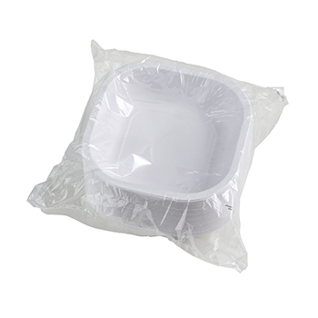 Paquete de 50 pzs bandejas termosellables 180x180x45 mm   17,5 g PP blanco