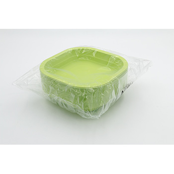 70991 50 pcs heat sealable trays 180x180x35 mm   13,5 g PP green