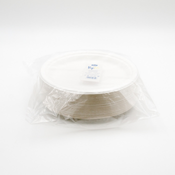 Confezione di 50 pz piatti piani diam. 220 mm 14 g POLPA DI CELLULOSA bianco