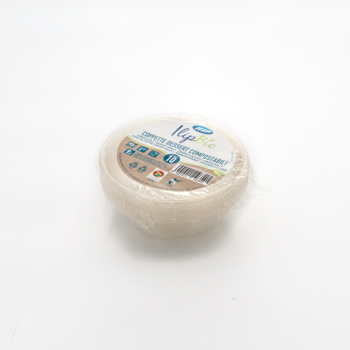 Package of 10 pcs dessert bowls diam. 126 mm  300 ml  6 g PLA transparent