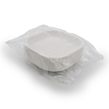 Paquete de 50 pzs bandejas termosellables 180x180x25 mm   18 g MATER-BI blanco