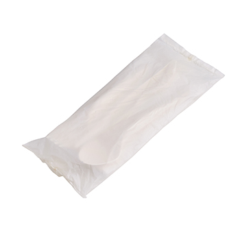 Paquete de 100 pzs set cubiertos 24,5x9x1,5 mm   18,1 g MATER-BI blanco