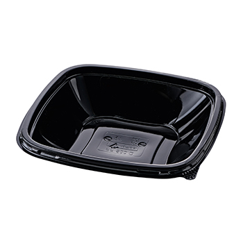 Single Pieces of 70 pcs deli-food containers 191x191x38 mm  500 ml  16 g RPET black