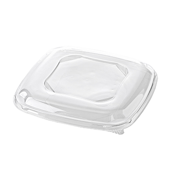 Single Pieces of 70 pcs lids for deli-food containers 191x191x18 mm   11,9 g RPET transparent