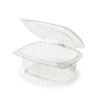 30591 50 pcs deli-food hinged lid containers 150x124x55 mm  500 ml  14,3 g RPET transparent a