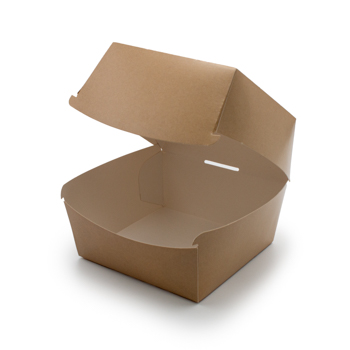 30847 50 pcs deli-food hinged lid containers 120x120x110 mm  750 ml  25,4 g PAP brown