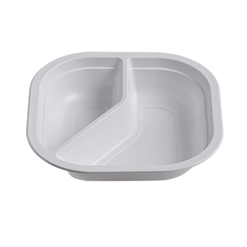 71418 50 pcs 2 comp. heat sealable trays 180x180x35 mm   22 g MATER-BI white