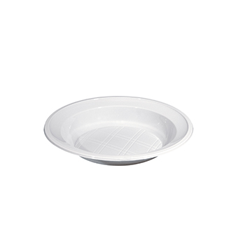Una sola pieza de 50 pzs platos hondos diam. 210 mm   16 g MATER-BI blanco