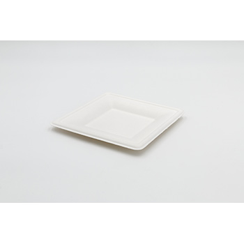 Un seul morceau de 50 pcs assiettes carrées plates 160x160x15 mm   14 g PULP blanc