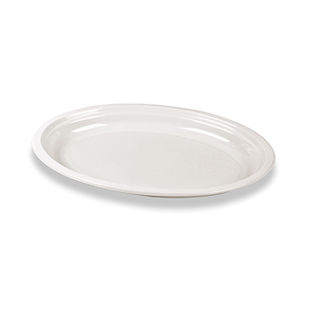 71470 15 pcs oval flat plates diam. 260 mm   20 g PP white