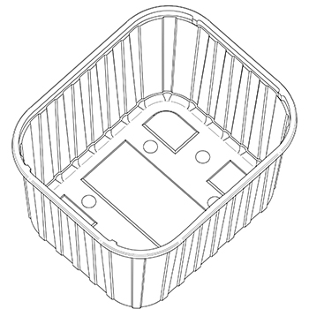Una sola pieza de cestas B9 145x121x75 mm 500 gr  RPET transparente a 9g