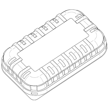 Una sola pieza de tapas para cestas CF22 190x118x36 mm nc  RPET transparente a 10g