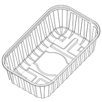 Una sola pieza de cestas con almohadilla B22 187x114,5x58 mm 500 gr mb PP transparente 9,700g