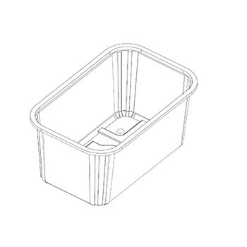 Una sola pieza de cestas con almohadilla B40 184x117x85 mm 750 gr mb RPET transparente a 15,333g