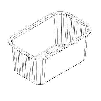 Una sola pieza de cestas B40 184x117x85 mm 750 gr  RPET transparente a 15g