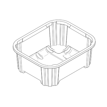 Una sola pieza de cestas B41 135x115x50 mm 250 gr  RPET transparente a 11g
