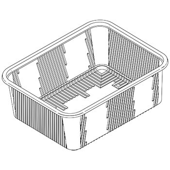 Una sola pieza de cestas B31 142x182x120 mm 750 gr  RPET transparente a 23g