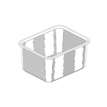 Una sola pieza de cestas B31 142x182x85 mm 1000 gr  RPET transparente a 14g